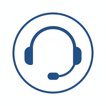 Crie um icone em cor azul que lembre Customer support